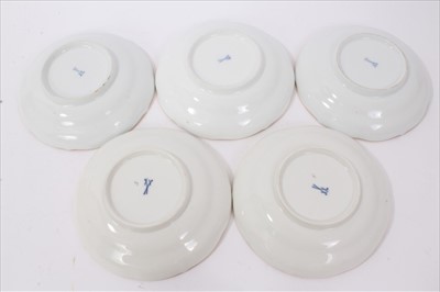 Lot 152 - Set of six 19th century Meissen floral painted cups and five saucers