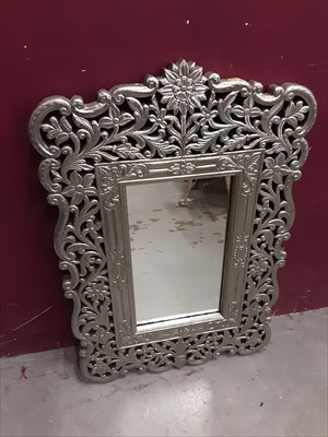 Lot 1039 - Silvered wall mirror
