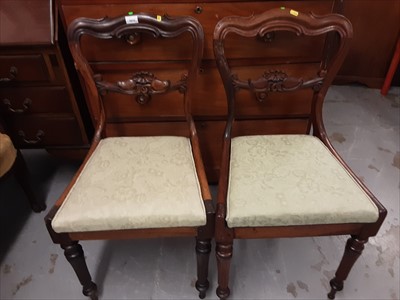 Lot 1013 - Pair of William IV rosewood dining chairs