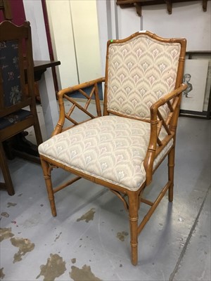 Lot 1059 - Regency style bamboo open armchair