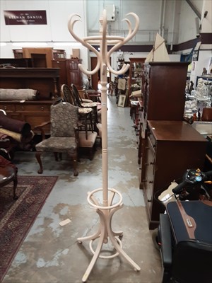 Lot 1003 - White painted Bentwood coat and hat stand