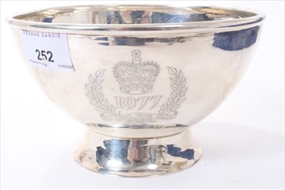 Lot 252 - Channel Islands sterling silver golden jubilee rose bowl, cased.