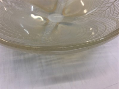 Lot 858 - Lalique 'coquilles' pattern opaline glass dish, signed and numbered 3011