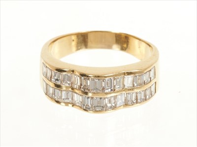 Lot 482 - Baguette cut diamond ring