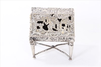 Lot 272 - 19th century Dutch silver miniature bureau