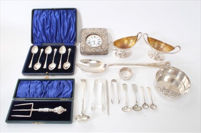 Lot 275 - Swedish silver bowl together with a selection of other silver and plated items.