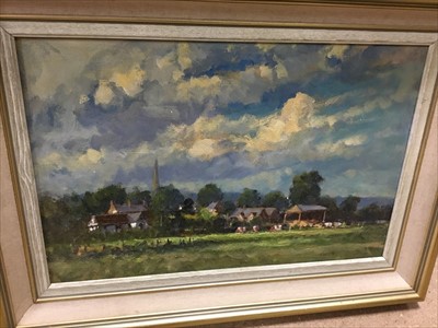 Lot 572 - English School late 20th century, oil on board  - titled to label Mickleton