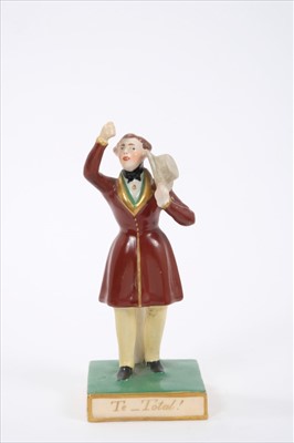 Lot 115 - An English porcelain figure 'Te-Total!', circa 1830-40