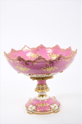 Lot 141 - A Samuel Alcock dessert stand, circa 1840, the centre polychrome painted with flowers