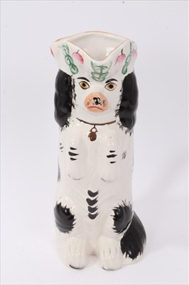 Lot 128 - Late 19th century Staffordshire pottery spaniel jug