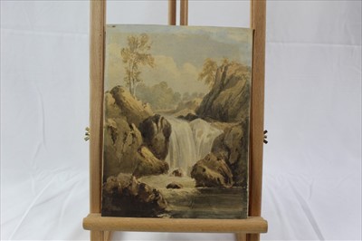 Lot 964 - Group of 19th century and later watercolours, English School and others to include rural landscapes, Italian School gouache, coastal landscape, portraits and other works, five framed, the remainder...