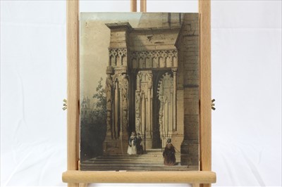 Lot 964 - Group of 19th century and later watercolours, English School and others to include rural landscapes, Italian School gouache, coastal landscape, portraits and other works, five framed, the remainder...