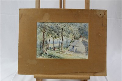 Lot 964 - Group of 19th century and later watercolours, English School and others to include rural landscapes, Italian School gouache, coastal landscape, portraits and other works, five framed, the remainder...