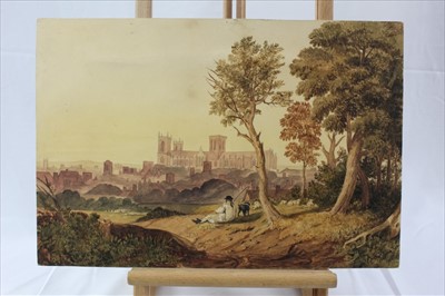 Lot 964 - Group of 19th century and later watercolours, English School and others to include rural landscapes, Italian School gouache, coastal landscape, portraits and other works, five framed, the remainder...