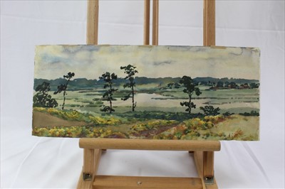 Lot 964 - Group of 19th century and later watercolours, English School and others to include rural landscapes, Italian School gouache, coastal landscape, portraits and other works, five framed, the remainder...