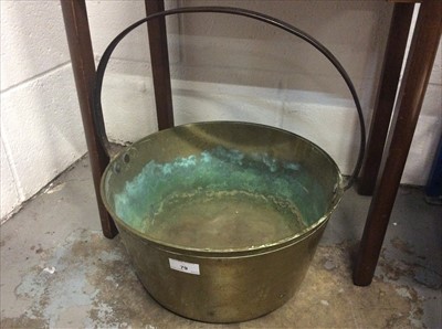 Lot 79 - 19th Century Copper preserve pan with iron handle