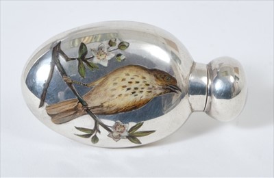 Lot 329 - Victorian enamelled silver perfume bottle