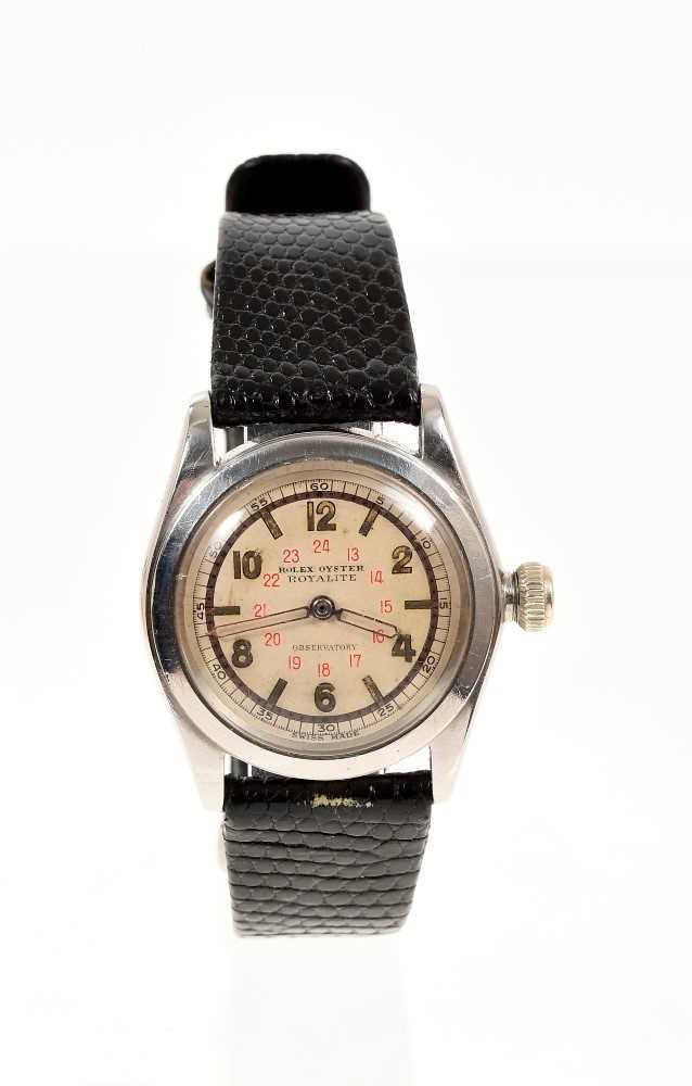 Lot 565 - Rolex Oyster Royalite Observatory stainless steel wristwatch