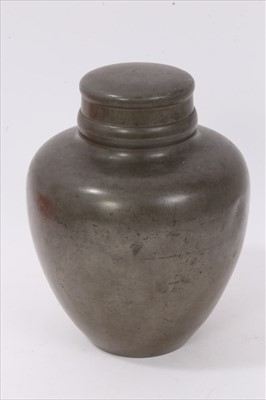 Lot 646 - Antique Chinese pewter tea caddy