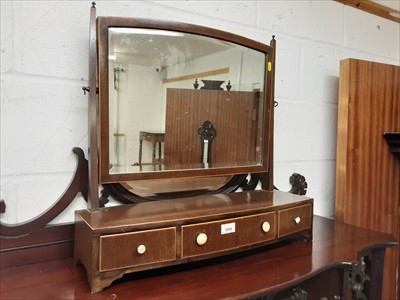 Lot 1026 - Nest three tables, needlework box and toilet mirror