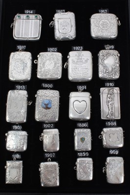 Lot 306 - Collection Nineteen Victorian and later silver vesta cases including enamelled and armorial (19)