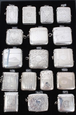 Lot 308 - Collection seventeen Victorian and later silver vesta cases various (17)