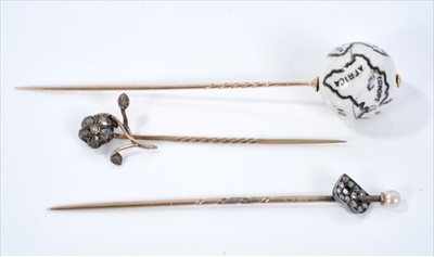 Lot 418 - Three antique stick pins
