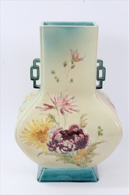Lot 110 - Large Bretby vase, Aesthetic style, with painted floral decoration, impressed mark and model number '1548' to base, 42cm height