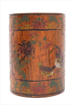 Lot 639 - 19th century Chinese lacquer brush pot