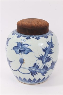 Lot 124 - 18th century Chinese blue and white ginger jar