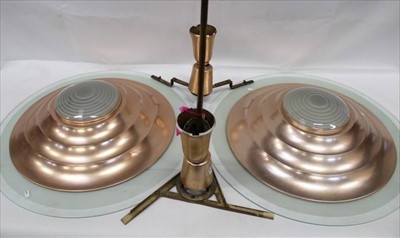 Lot 274 - Two large vintage 1950s/60s copper ceiling lights by The Merchant Adventurers Ltd