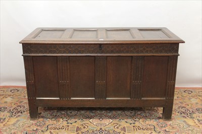 Lot 1377 - Late 17th century oak coffer
