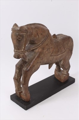 Lot 71 - An Indian Maharashtra carved wooden processional horse