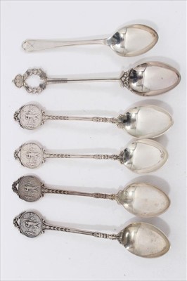 Lot 43 - Six silver golfing related trophy/souvenir spoons
