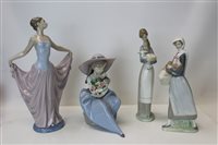 Lot 2053 - Four Lladro porcelain figures - including...