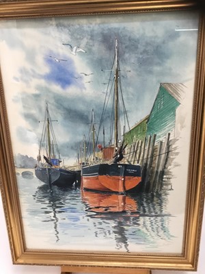 Lot 14 - Stuart Maxwell Armfield (1916-2000) watercolour - Harbour scene
