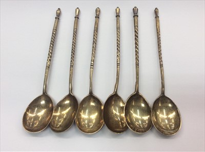 Lot 659 - Six Continental silver gilt spoons