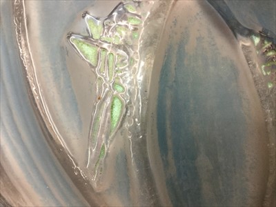 Lot 911 - René Lalique Sauterelles pattern vase, the frosted and clear glass decorated with a grasshopper design