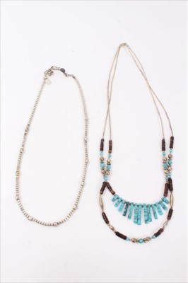 Lot 161 - Christian Wolf silver bead necklace and one other necklace