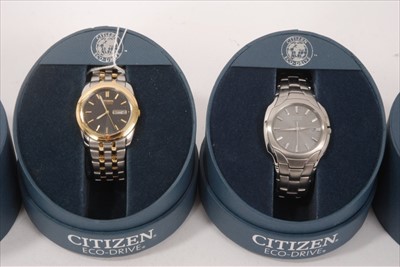 Lot 162 - Two Citizen Eco-Drive wristwatches, boxed
