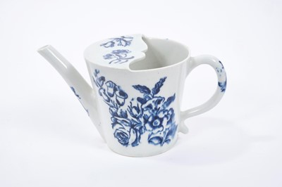 Lot 33 - Lowestoft feeding cup, cylindrical, printed with flower sprays, c.1775