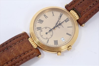 Lot 111 - Longines Quartz calendar wristwatch with papers