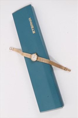 Lot 112 - Ladies 9ct Gold Eterna Wristwatch in original box