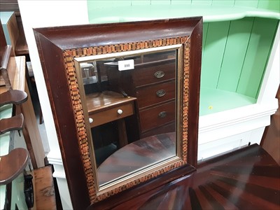 Lot 898 - Parquetry inlaid rectangular wall mirror