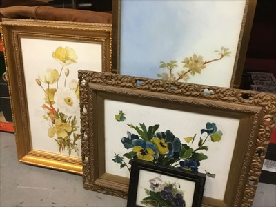 Lot 565 - Four Edwardian paintings on glass