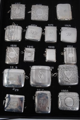 Lot 93 - Collection of seventeen Victorian and later silver Vesta cases