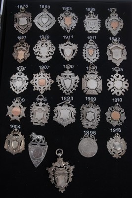 Lot 94 - Collection of twenty five Victorian and later silver fobs