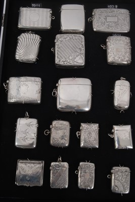 Lot 98 - Collection of seventeen Victorian and later silver Vesta cases