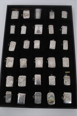 Lot 100 - Collection of thirty Edwardian and later silver Vesta case