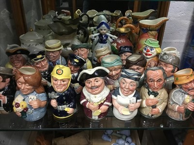 Lot 146 - Group of miniature Doulton character jugs and other ceramics.